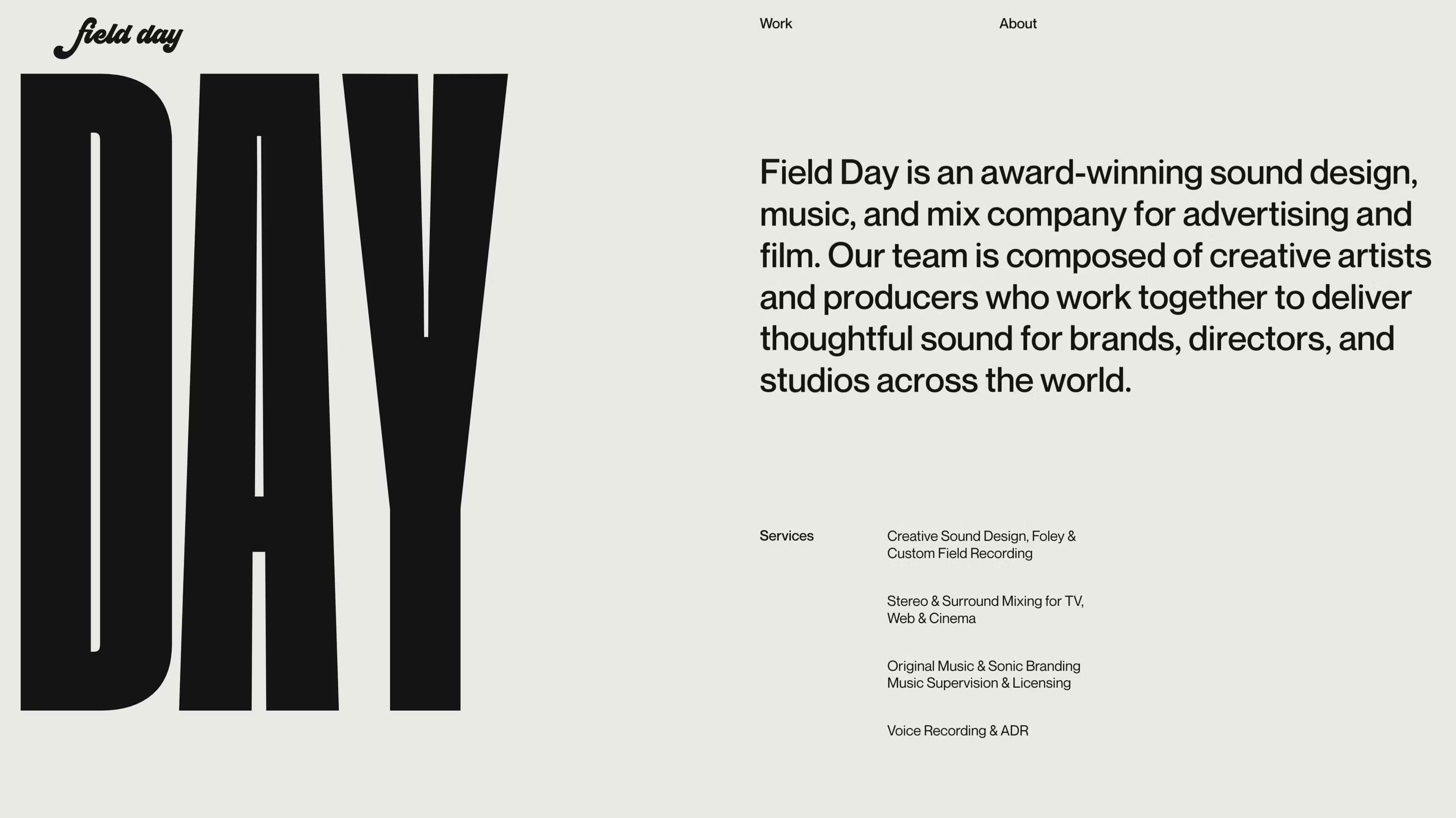 Field Day Sound - About page